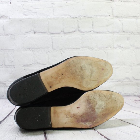 Nordstrom Black Leather Closed Toe Slip On Ballet Flat Shoes Size 9 - Picture 6 of 9